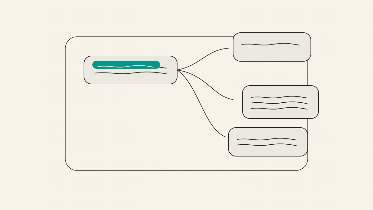 Concept: About section opening line branching into different voice rhythms